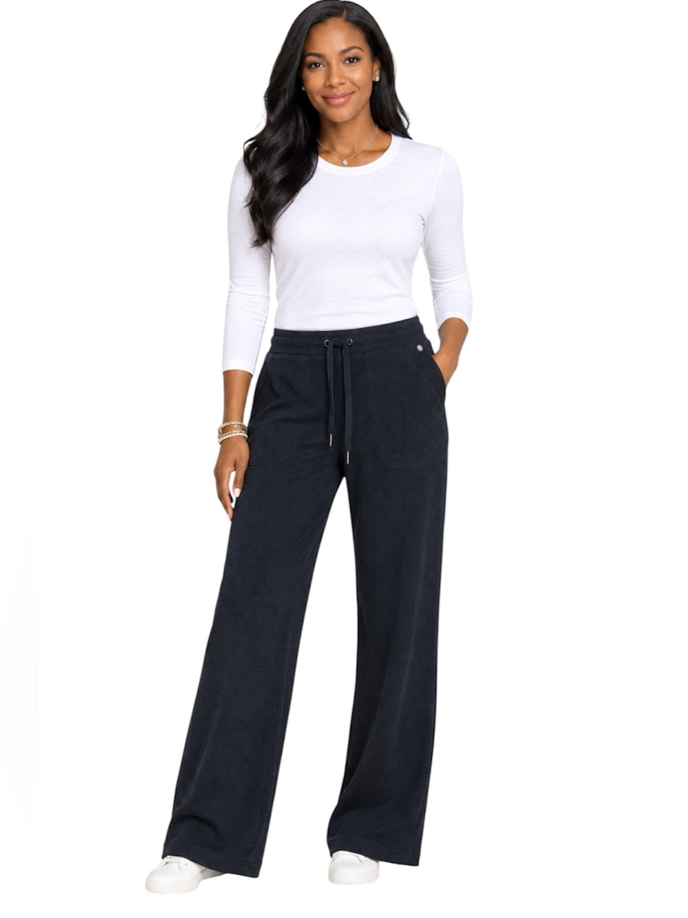 Calvin Klein Black Performance Wide-Leg Women's Pants Size: Medium
